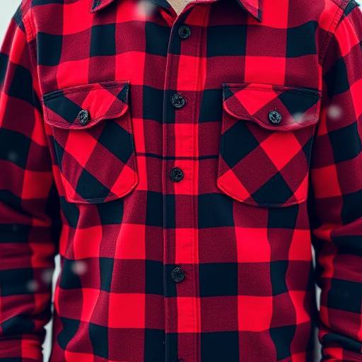 Camisa de flanela xadrez em tons de vermelho e preto, ideal para o inverno.